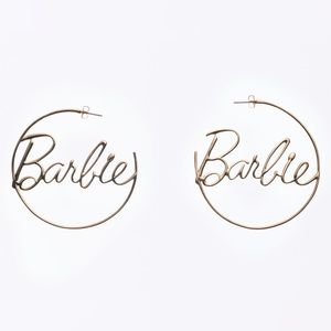 ZARA BARBIE™ MATTEL HOOP GOLD PLATED EARRINGS Barbiecore Barbie Core